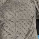 Wemore Minky Dot Weighted Blanket for Adults Queen Size 15 lbs, Soft Cozy Heavy Blanket for Stress Relief and Sleep Promotion, Breathable Blanket for All-Season with Glass Beads, Grey 60 x 80 inches