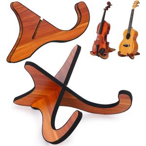 Ohlove Violin Ukulele Stand, Portable Wooden Stand for Mandolins, Banjo (1 Pack)