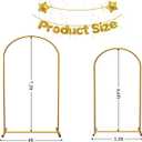 LANGXUN Gold Metal Arch Backdrop Stand Set, 7.2ft / 6.6ft / 6ft Balloon Arch Frame for Wedding Birthday Party Baby Shower Graduation Anniversary Decoration (6.6ft / 7.2ft 2 pcs per Set)