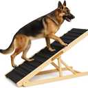 ELY UNIVRSAL Adjustable Dog Ramp for Bed  12.2 to 25.5 Inches Foldable Pet Ramp for Large Dogs, Solid Wood Ramp for Dogs to Get on Bed, Couch  200 LBS Load, Non-Slip