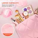 2 x Makeup Bag, Wide-open Cosmetic Bag, Toiletry Bag for Women, Travel Essentials Organizer, Compact Lightweight for Daily Use (Pink)