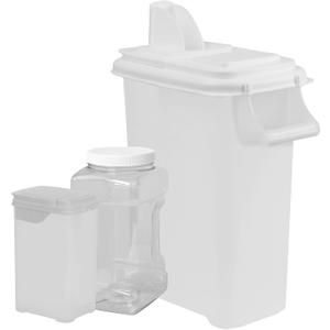 Buddeez Pet Food Storage Solution (Set of 3) - 32QT, 4QT & 2QT BPA-Free Containers with Scoop & Pour Spout for Dry Food, Treats, Chews