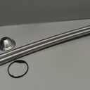 Moen Curved Adjustable Length Fixed Mount Single Shower Curtain Rod for Bathroom, Brushed Nickel Finish, CSR2160BN