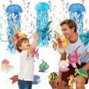 Under The Sea Party Decorations Set & Hanging Jellyfish Paper Lanterns,Mermaid Birthday Decor Supplies for Ocean Theme Party,Baby Shower,Wedding,Classroom&Nautical Events