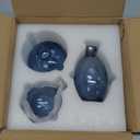 Lavandi Small Glass vase, Transparent Creative hydroponic Dried Flower vase, Colorful Three-Piece Set of Decorative OrnamentsBlue