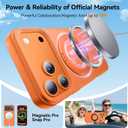 360 Magnetic Stand for iPhone 17 Pro Max Case,Fits MagSafe,Military Drop Protection,Build in Kickstand, Slim Shockproof Phone Cover for iPhone 17 Pro Max 6.9"(Matte Orange)