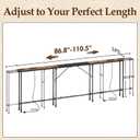 86.8"-110.5" Extendable Behind Couch Table Skinny Console Table With Outlet
