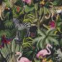 CRE8TIVE 24"x118" Jungle Animal Peel and Stick Wallpaper Zebra Leopard Monkey Bird Wallpaper Tropical Forest Palm Tree Leaf Contact Paper Self Adhesive Removable Floral Wall Mural for Nursery Bedroom