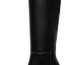 Meolee Knee High Boots for Women Square Toe Chunky High Heel Tall Boots Fashion Long Boots with Side Zipper (8, Black)