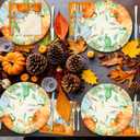 10in Thanksgiving Paper Plates Napkins Set Disposable Fall Party Dinnerware Serve 20 Person