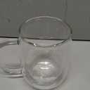 CNGLASS Large Double Wall Glass Coffee Mug 15.2oz,Clear Insulated Glass Espresso Cup with Big Handle, Set Of 2