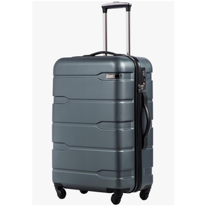 Coolife Luggage PC+ABS Hardshell Suitcase with TSA Lock, Spinner Checked Lightweight (Teal, 24in)