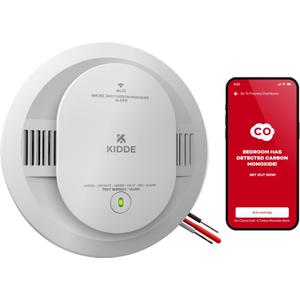 Kidde Hardwired Kidde App Enabled Smart Smoke and Carbon Monoxide Detector, AA Battery Backup, Voice Alerts, Interconnected Alarm