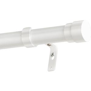 Heavy Duty Curtain Rods for Windows 16-75 Inches 1 Inch Diameter Adjustable Curtain Rod Modern Decorative Drapery Rods Easy Installation Telescoping Window Single Curtain Rod (White,16-75")