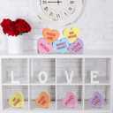 AnyDesign 5Pcs Valentine's Day Conversation Hearts Wooden Table Sign Colorful Heart Wood Tabletop Decoration Love You Be Mine Kiss Me Table Centerpiece Tiered Tray Decor for Wedding Home Shelf Display (Yellow,Orange,Blue,Pink)