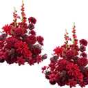 2pcs 19inch Red Free Standing Flowers Ball Bouquet Artificial Rose Arrangements Balls for Wedding Centerpieces Tables Chair Aisle Runner Flowers Decorations