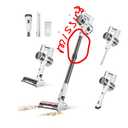 Cordless Vacuum Cleaner, 80,000 RPM Motor and Power Filtration, Stick Vacuum with 2200 mAh Battery, 35 Mins Worktime, 2 Modes, Rotated Multi-Heads, Height-Adjustable Vacuum for Home (Gray Nickel)