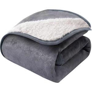Sunheir Waterproof Dog Blanket for Bed Couch, Soft Plush Pet Blankets for Small Medium Large Dogs Cats, Washable Puppy Blankets with Reversible Sherpa Fleece Furniture Protector, 25"X 35", Grey