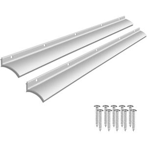 51 Inch Anodized Aluminum Door Drip Cap, 3 Pcs Rain Drip Guard Edge Overall Height 1-1/2 Inches Rain Deflector for House Door Top Weatherstrip
