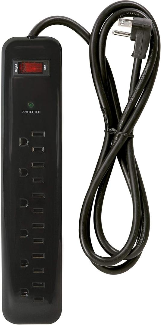 Prime Wire PB802225 6-Outlet Household Electronics Surge Protector with 14/3 SJT 4-Feet Cord