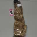Cetiq Claw Long Wavy Ponytail Extension Ombre Brown Mix Blonde 30" Curly Pony Tail Clip in Hair Extensions for Women Fluffy Natural Looking Synthetic Hairpiece for Daily Use