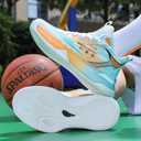 Mens Womens Basketball Shoes Fashion Sneakers Athletic Comfortable Breathable Leightweight Lace-Up Outdoor Non Slip Sport Shoe Blue Size 8