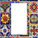 Traditional Colorful Talavera Mexican Spanish Moroccan Tiles Single Rocker/Decora Light Switch Plate Decorative 1 Gang Outlet Cover Faceplate GFCI Electrical Receptacle Wallplate Dimmer for Home Decor