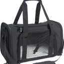 Soft Sided Carrier for Cats Dogs, Removable Pad Collapsible Travel Pet Carrier Large Black