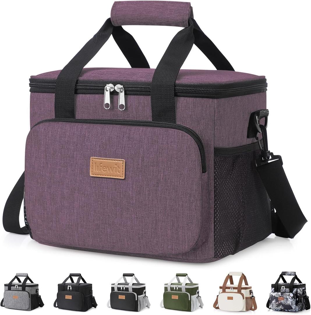 Lifewit Medium Lunch Bag Insulated Lunch Box Soft Cooler Cooling Tote for Adult Men Women, Purple 12-Can (9L)