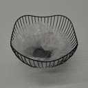 Fruit Basket for Kitchen Counter, 10 Inches Mordern Black Metal Wire Produce Bowl for Fruit Vegetable (Curve)
