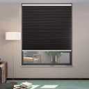 MYshade Cordless Blackout Cellular Shades, 1.5" Honeycomb Window Blinds for Bedroom & Nursery, Thermal Insulated, Noise Reducing, Privacy Shades, Inside or Outside Mount (35" W x 64" H, Black)