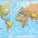 Maps International Giant World Map - Mega-Map Of The World - 46" x 80" - Fully Laminated - 2025 Updated