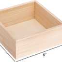 Frcctre 8 Pack Unfinished Wooden Box, 6 x 6 Inch Square Rustic Wooden Box Storage Organizer Boxes Small Wood Boxes for Crafts, Centerpiece, Home Decor, Storage, Collectibles, Succulent, Drawer