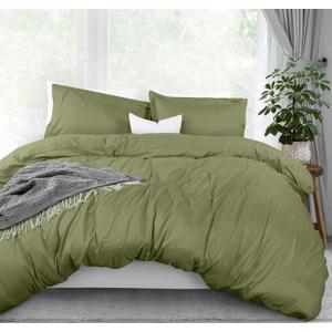 Utopia Bedding Duvet Cover Queen Size - 3 Piece with Zipper Closure - 1 Comforter Cover 90X90 Inches & 2 Pillow Shams 20X26 Inches (Olive) Comforter Not Included