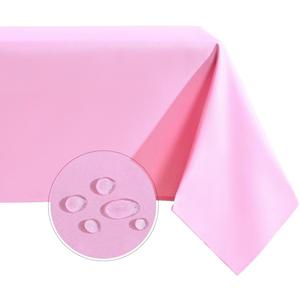 Rectangle Tablecloth Water and Stain Resistant Washable Table Cloth Selected Wrinkle Free Polyester Table Cover for Dining, Parties, Camping (60 x 84 Inch, Pink)