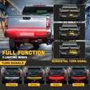 60'' Tailgate Light Bar Triple Row 864 LED Strip W/Running Brake Turn Signal Reserve Sequential Strobe Tailgate Light Strip for Truck Pickup Ford F150 F250 Chevy Silverado GMC Dodge Ram Toyota Tundra