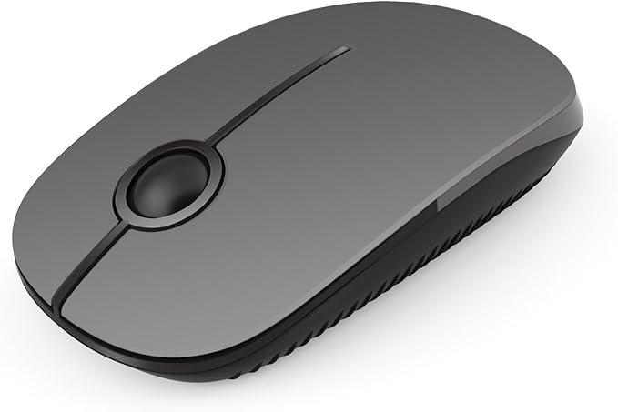 VssoPlor Wireless Mouse, 2.4G Slim Portable Computer Mice with Nano Receiver Quiet Silent Optical Laptop Mouse for Notebook, PC, Laptop, ComputerBlack and Gray