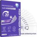 Purple Teeth Whitening Strips for Sensitive Teeth, Enamel Safe Whitening Strips to Remove Coffee Wine Smoking Stains, Non Slip Teeth Whitening Kit with Low Sensitivity Formula 14 Treatments