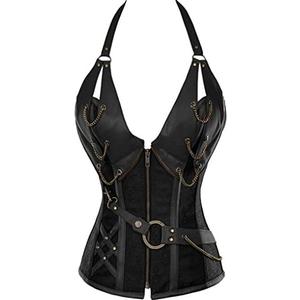 Alivila.Y Fashion Womens Steel Boned Retro Goth Steampunk Corset, Size XL