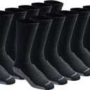 Dickies Men's Dri-tech Original Moisture Control Crew Socks, Available in M-xxl (6, 12, 18 Pairs) (Black, M)