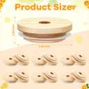 Cunhill 100 Pieces 70mm Bamboo Jar Lids Bulk with Straw Hole for Glass Cups Reusable Mason 2.76 Inch Wooden Lids with Silicone Ring for Beer Can Cups Regular Mouth Drinking Jars