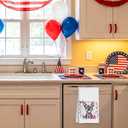 ASDFKVFR 4th of July Kitchen Towels, Dog Kitchen Towels, Independence Day Patriotic Hand Towel for Bathroom, Schnauzer Gifts for Women, Independence Day Decorations, Dogs Lover Gifts 14x24 Inch