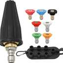 Pressure Washer Turbo Nozzle 4000 PSI, 9-Pack High Pressure Washer Nozzle Tip Kit, Rotating Turbo Nozzle 4.0 Orifice, 5 Tips with Holder