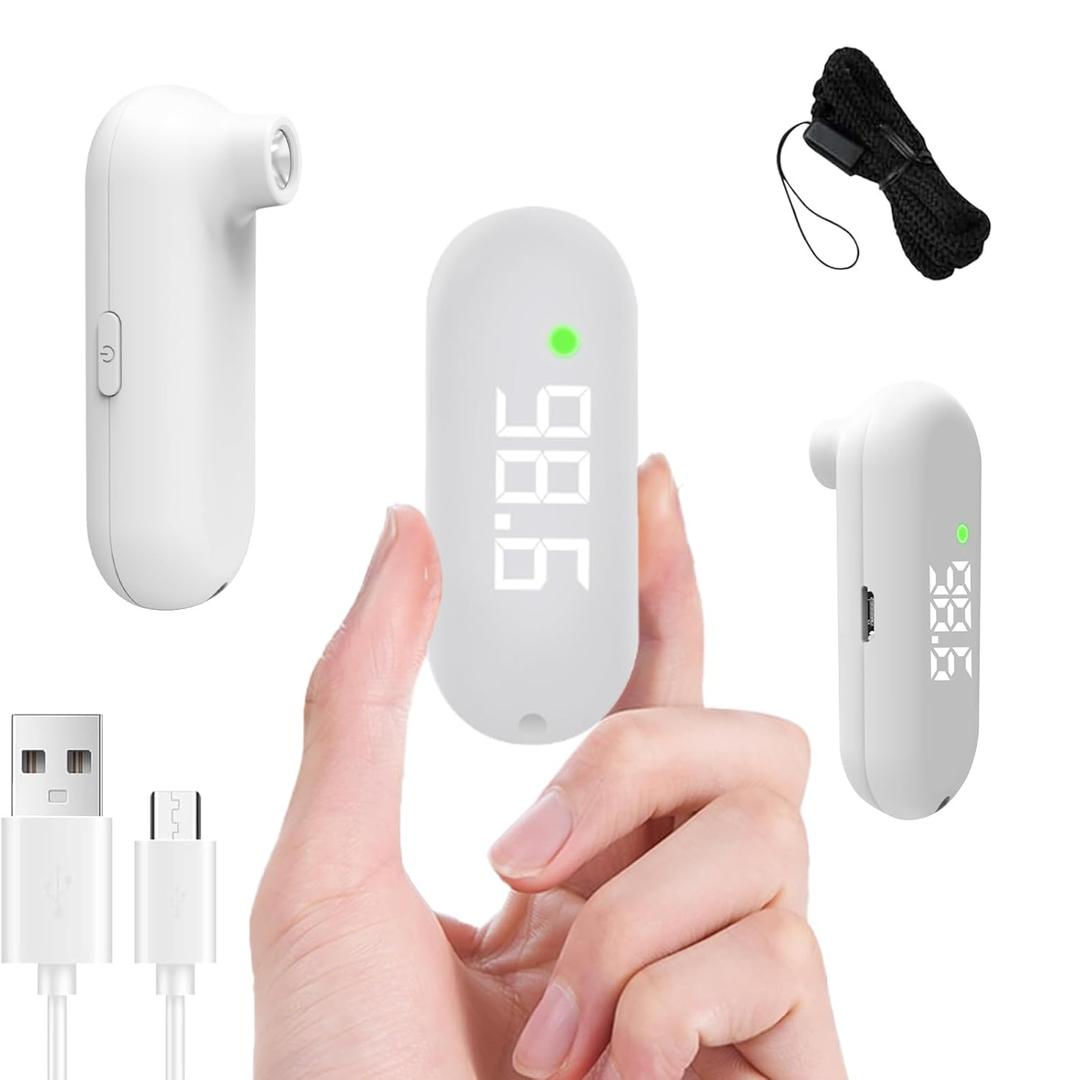 Thermometer Forehead, 1-Second Reading Digital Thermometers Accurate for Adult Kids White Thermometer Infrared with Fever Alarm Rechargeable Thermometers Mini