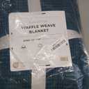 100% Cotton King Size Bed Blanket - Blue Waffle Weave Lightweight Summer Layering Blanket - 102x90in Prewashed, Breathable, Woven (King, Peacock) (All Season- Peacock)
