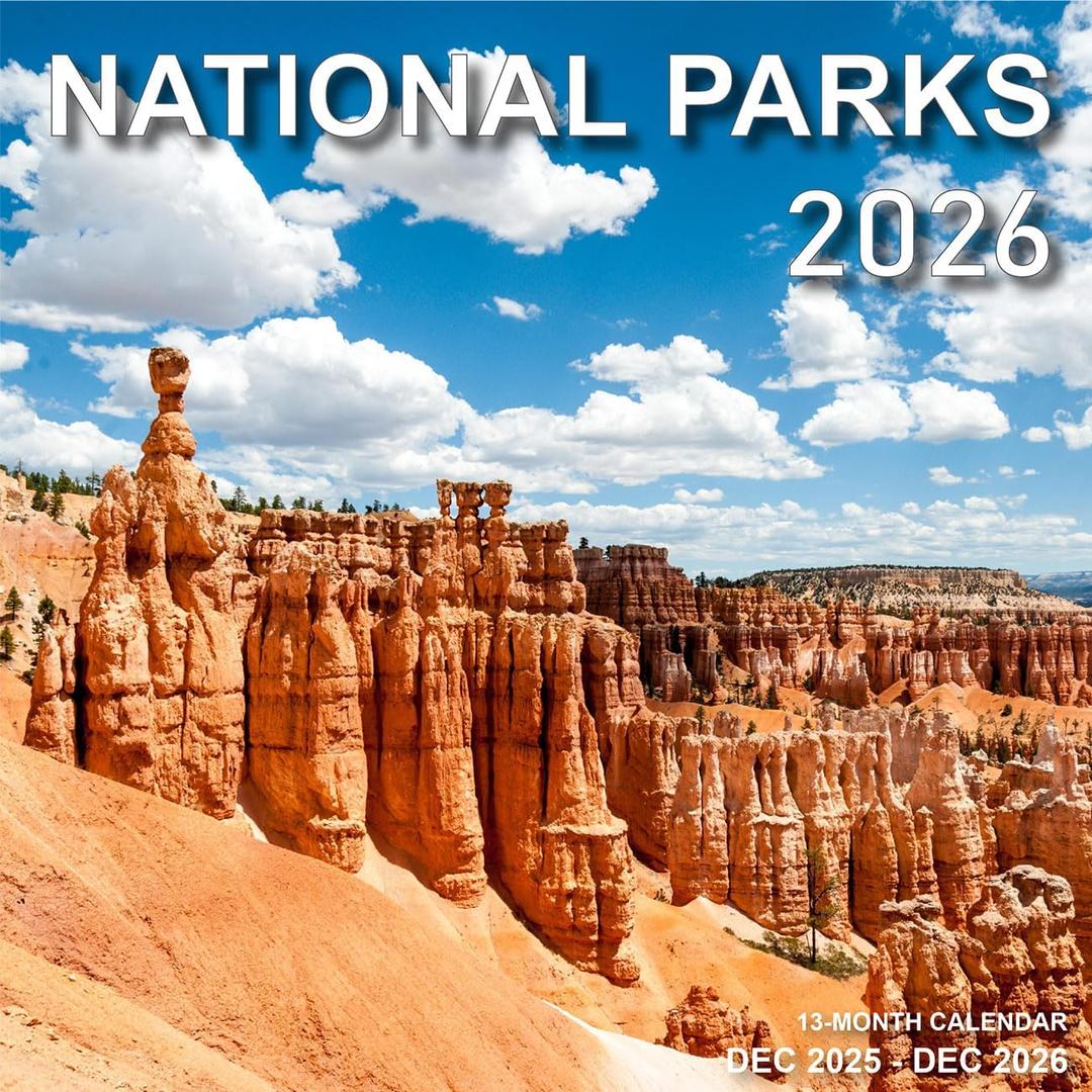 Calendar 2026 - Wall Calendar from January 2026 to December 2026, 3 Languages(English,French,Spanish), 2026 Calendar with Holiday Marked, Premium Paper for Organizing, 7'' x 7'', National Park-B