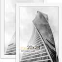 20x28 Picture Frame 2 Pack, White 20x28 Poster Frame for Puzzle and Art Prints, 20 x 28 Picture frame Horizontal or Vertical Wall Mounting