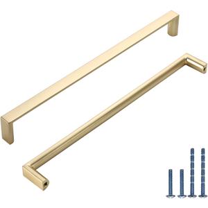 10 Pack 8-13/16 Inch(224mm) Kitchen Cabinet Handles Brushed Gold Cabinet Pulls Kitchen Cabinet Hardware Drawer Pulls for Dresser Cupboard Wardrobe