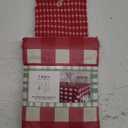 Lintex Home Collection Rectangle Farmhouse Checker Vinyl Tablecloth, 60 x 84 in (152 x 213 cm) and KitchenAid Asteroid Single Kitchen Towel - Passion Red