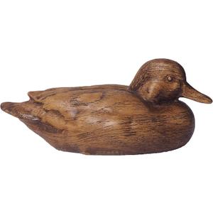 Hymmah Wooden Texture Duck Home Decor Statue Rustic Home Decorations for Living Room, Boho Sculpture Resin Animal Collectible Figurines for Indoor Decor (Brown)